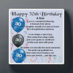 30th  Birthday Son Poem Plaque<br><div class="desc">A great personalised gift for a son on his 30th  Birthday.

This item can be personalised or just purchased as it is</div>