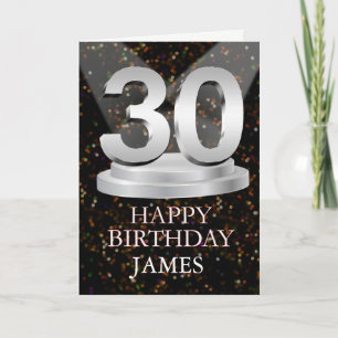 30th Birthday Spotlights Add A Name Card