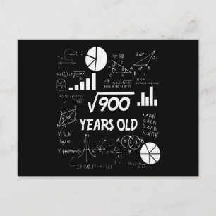 30th Birthday Square Root Math 30 Years Old Bday Postcard