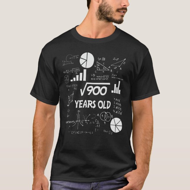 30th Birthday Square Root Math 30 Years Old Bday T-Shirt (Front)