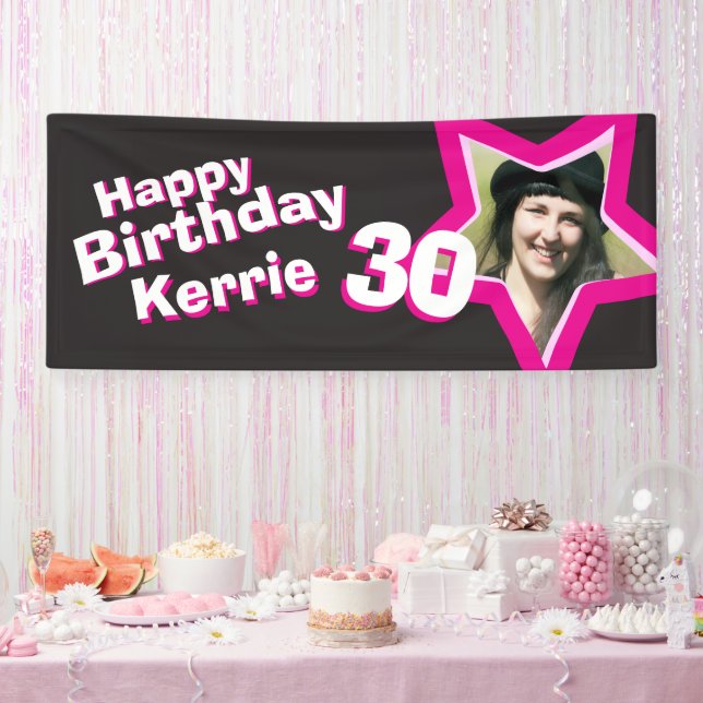 30th birthday star custom photo banner (Party)