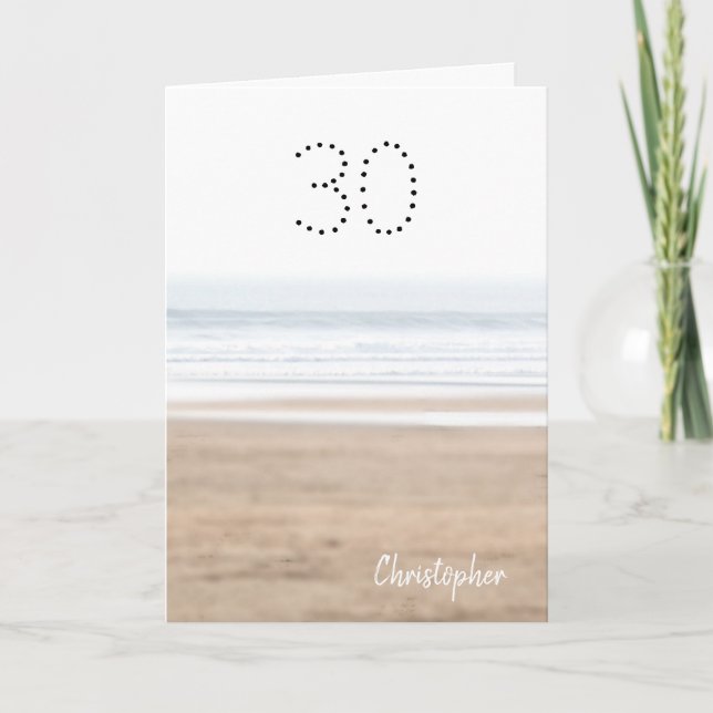 30th birthday surfing beach  card (Front)