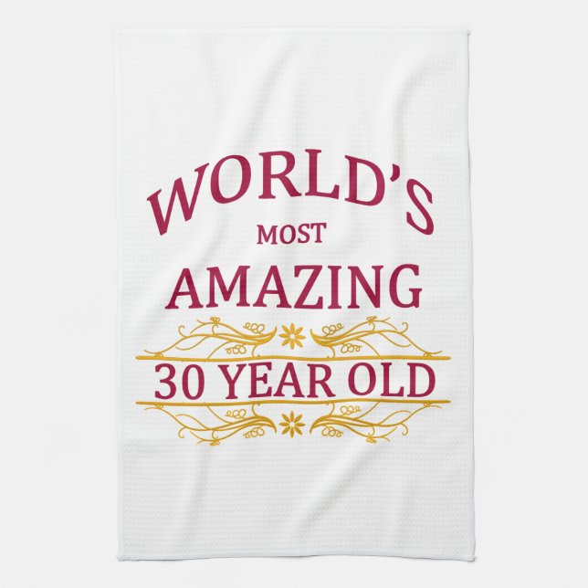 30th. Birthday Tea Towel (Vertical)