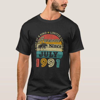30Th Birthday Tee 30 Years Old Awesome Since July