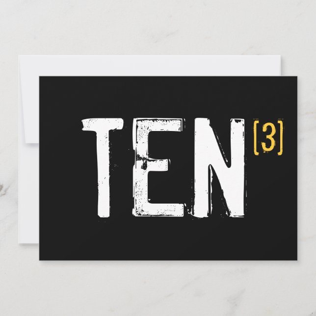 30th Birthday - Ten x 3 Invitation (Front)