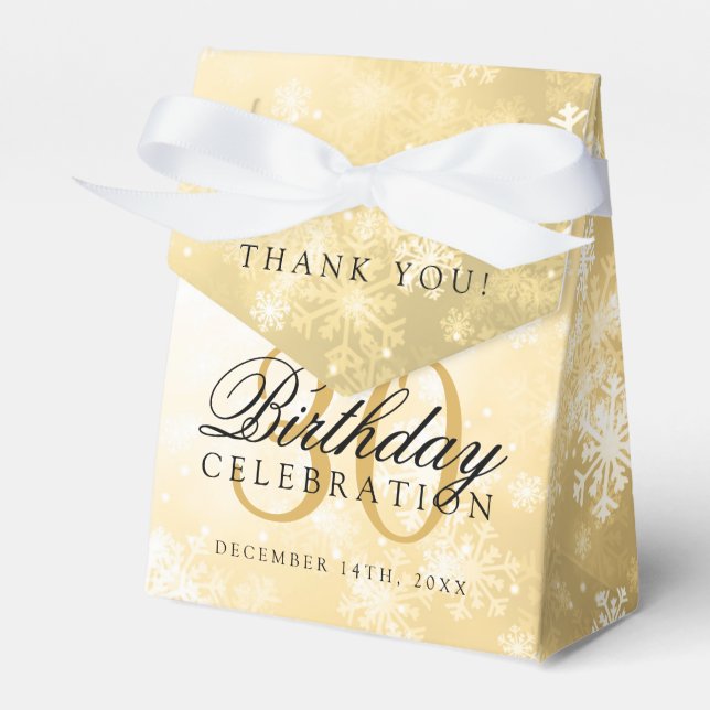 30th Birthday Thank You Gold Winter Wonderland Favour Box (Front Side)