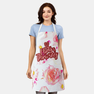 30th Birthday Thirty Flirty and Thriving Fun Pink Apron