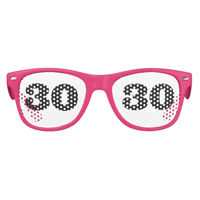 30TH BIRTHDAY THRITY Party PINK Sunglasses (Front)