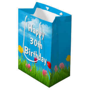 30th Birthday Tulips Medium Gift Bag
