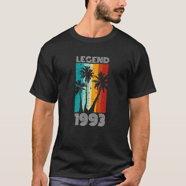 30th Birthday u2013 1993 Summer Palm Trees T-Shirt (Front)