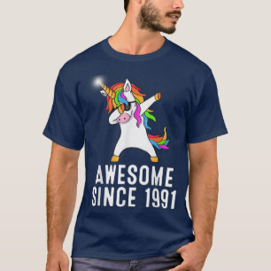 30th birthday, unicorn dab, Awesome since 1991 T-Shirt