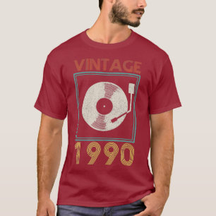 30th Birthday Vintage 1990 Vinyl Record DJ Gift T-Shirt