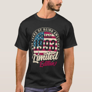 30th Birthday Vintage 1993 Bday Group 30 Years Old T-Shirt