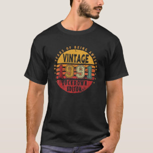 30Th Birthday Vintage Born In 1991 Lockdown Editon T-Shirt