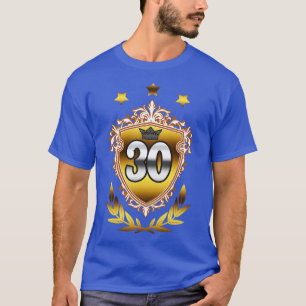 30th Birthday Vintage Emblem Royal Crown Gift T-Shirt