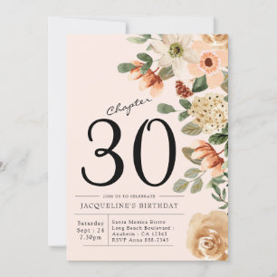 30th Birthday Vintage Floral Invitation