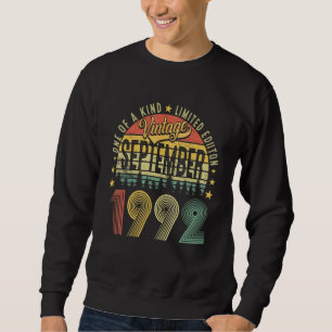 30th Birthday Vintage September 1992 30 Years Old Sweatshirt