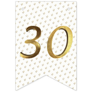 30th Birthday Wedding Anniversary Gold Number Bunting