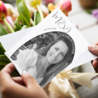 30th Birthday White Black Photo Elegant Monogram