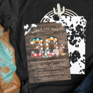 30th Birthday   Wild West Cowboy Invitation