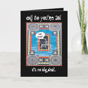 30th Birthday with Skeleton Riding a Horse - FUNNY Card