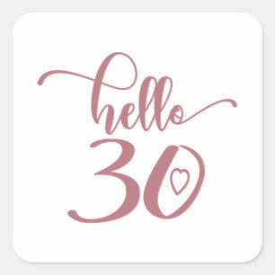 30th Birthday Women Hello 30 Cute 30 Years Old Square Sticker