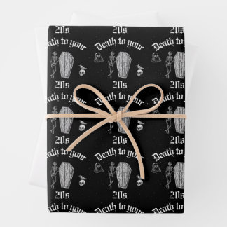 30th Birthday Wrapping Paper, Death to Your 20s Wrapping Paper Sheet