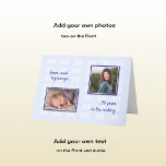 30th birthday your photos and text card<br><div class="desc">On a pale blue background with a repeating pattern of white number 30's, this card can be personalized with your own text and photos to make a very special 30th birthday greeting. There are two spaces for your photos on the front. One is rectangular, and one is square. Each photo...</div>