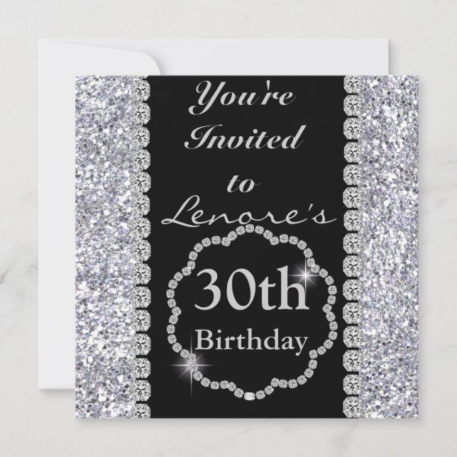 30th BLING Birthday Party Invitation (Front)