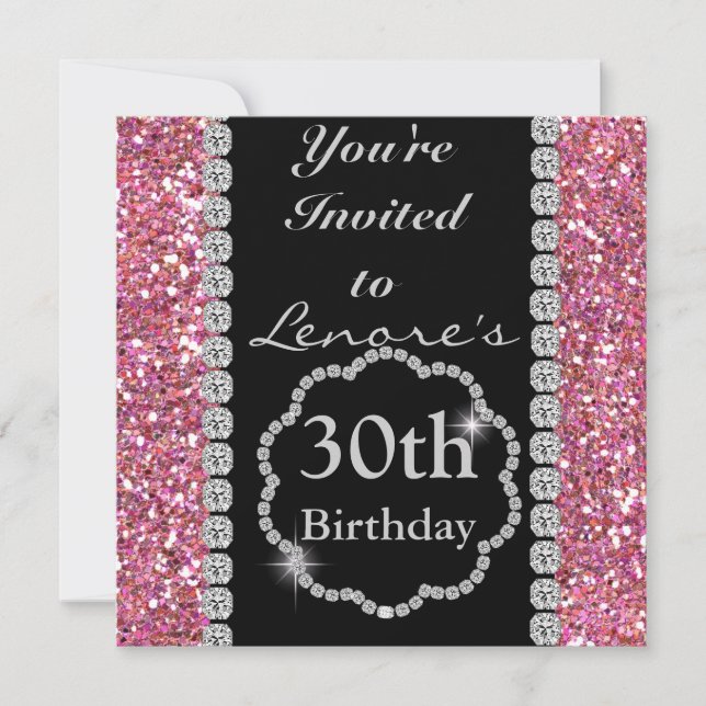 30th BLING Birthday Party Invitation (Front)