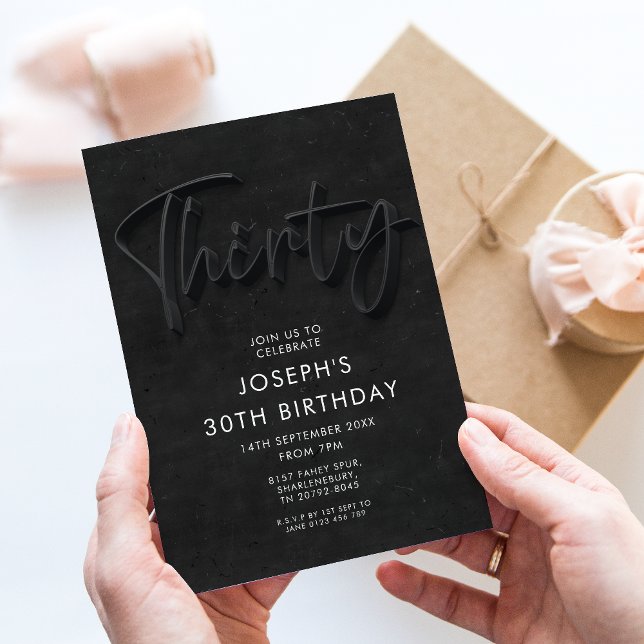30th Chalkboard Style Birthday  Invitation (Creator Uploaded)