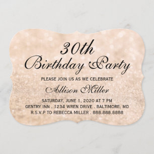 30th Champagne Fab Glam Birthday Party Invite