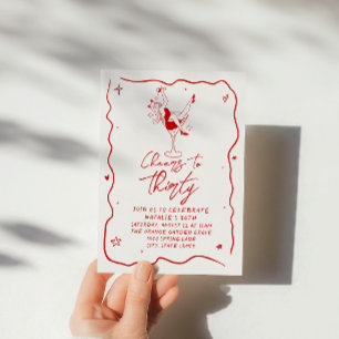 30th Cheers To Thirty Quirky Doddle Birthday Party Invitation
