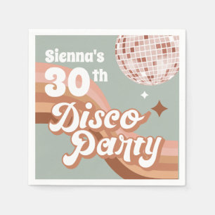30th Disco Party Retro Birthday Napkins