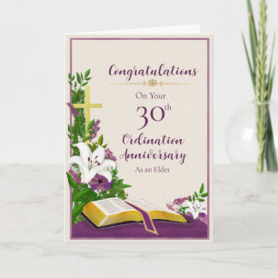 30th Elder Ordination Anniversary Congratulations Card