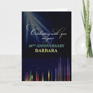 30th Employee Anniversary Sky, Customisable Black Card