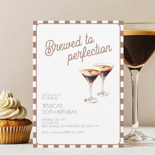 30th Espresso Martini Brewed Brown Birthday Party Invitation