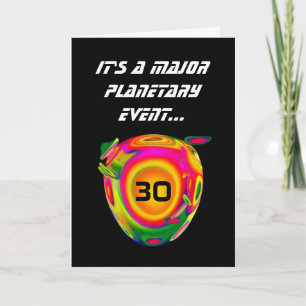 30th Funny Sci Fi Birthday Planet A02 Card