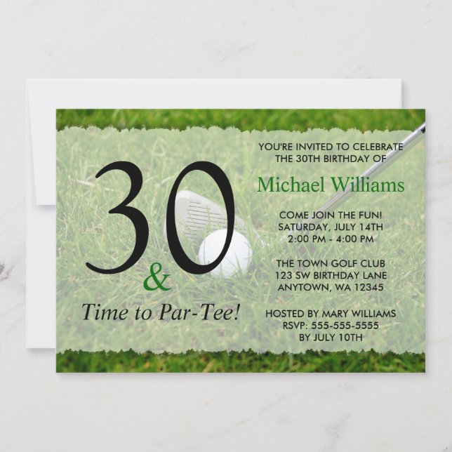 30th Golf Birthday Party Invitation (Front)