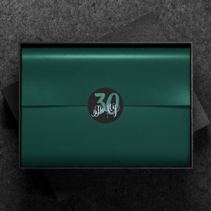 30th Green   Black Birthday Anniversary Party   Classic Round Sticker
