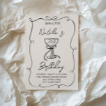 30th Hand Drawn Black & White Bow Martini Birthday Invitation<br><div class="desc">If you looking for a elegant and easily edited unique 30th birthday invitation, this one is perfect for you. As you see, it features black hand written script with whimsical name and birthday wording on retro cream background. With colourful black hand drawn a bow martini glass inside it the 30TH...</div>