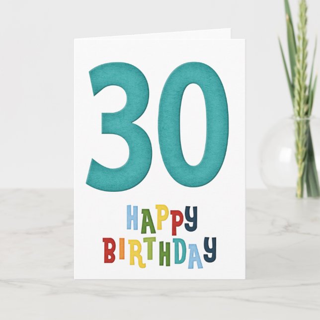 30th Happy Birthday Card Design 2 (Front)