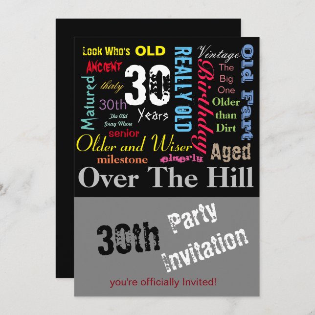 30th Happy Birthday in a Graffiti Style Invitation (Front/Back)