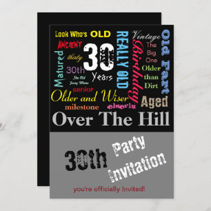30th Happy Birthday in a Graffiti Style Invitation