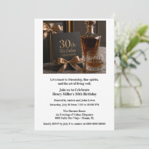 30th Milestone Birthday Aged to Perfection Bourbon Invitation