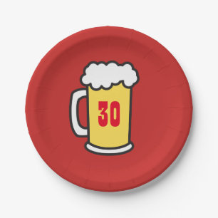 30th Milestone Birthday Party Beer Plates
