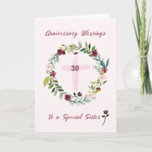 30th Nun Religious Sister Anniversary Blessings Card