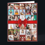 30th or Any Age Photo Collage Big Birthday Card<br><div class="desc">Photo template big birthday card with a beautiful red bow, which you can customize for any age and add up to 30 different photos . The sample is for a 30th Birthday which you can edit and you can also personalize the message inside. The photo template is ready for you...</div>