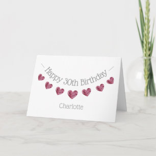 30th or any other birthday knitting wool bunting card