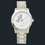 30th pearl purple balloon wedding anniversary  watch<br><div class="desc">Personalised 30th wedding anniversary watch with purple heart balloons design. The perfect gift for a husband to give his wife on their pearl wedding anniversary. The names shown can both be customised and the anniversary number can also be changed as desired. A matching card and gift bag are also available...</div>